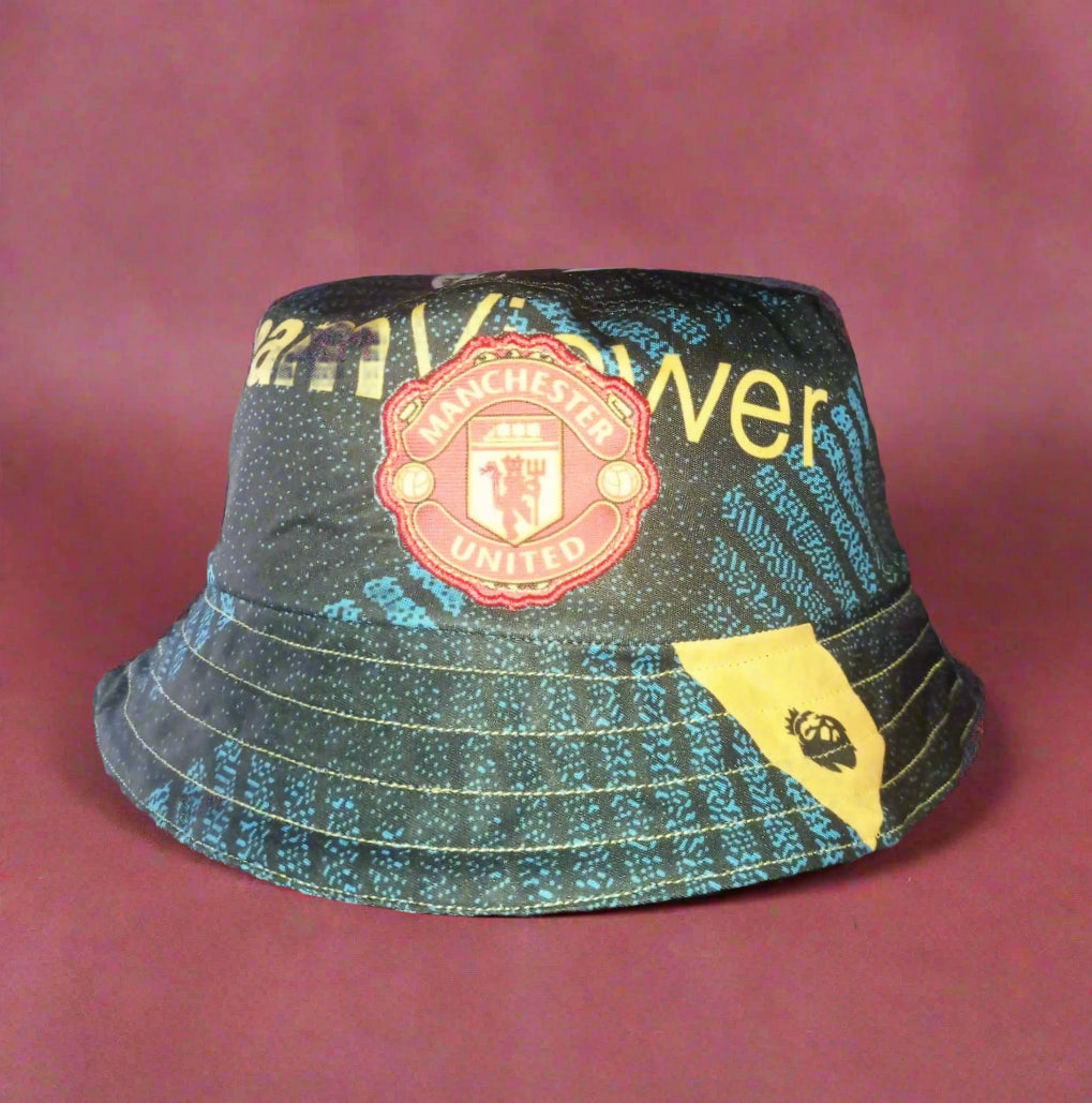 Manchester United Football    Third  Bucket Hat  2021 / 22  adidas  Upcycled   Unisex Adults       Team Viewer  bucket hat festival vintage retro upcycled recycled rave cap headware Football Soccer Rugby GAA  SHIRTS V SKINS   