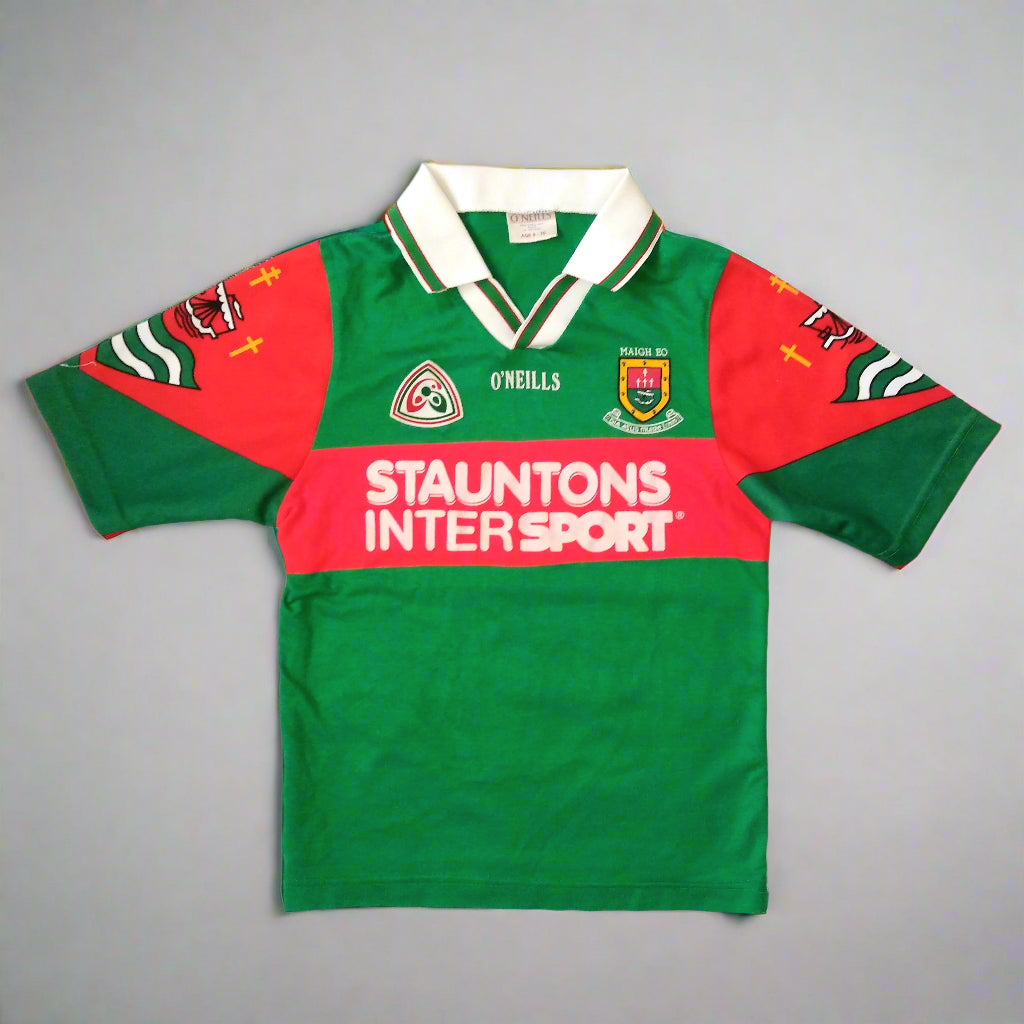 Mayo GAA  Short Sleeve  Home  Jersey  1998 / 99  O'Neills     Kids       Stauntons Intersport  Mayo Maigh Eo Connacht Gaelic football Hurling Camogie Castlebar  SHIRTS V SKINS   