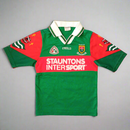 Mayo GAA  Short Sleeve  Home  Jersey  1998 / 99  O'Neills     Kids       Stauntons Intersport  Mayo Maigh Eo Connacht Gaelic football Hurling Camogie Castlebar  SHIRTS V SKINS   