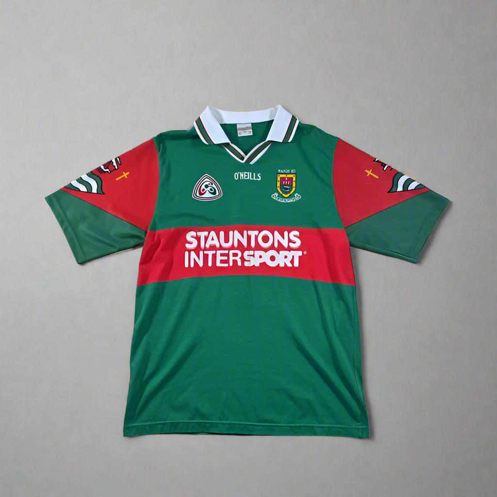 Mayo GAA  Short Sleeve  Home  Jersey  1999 / 00  O'Neills  Player Issue   Unisex Adults       Elverys Intersport  Mayo Maigh Eo Connacht Gaelic football Hurling Camogie Castlebar  SHIRTS V SKINS   