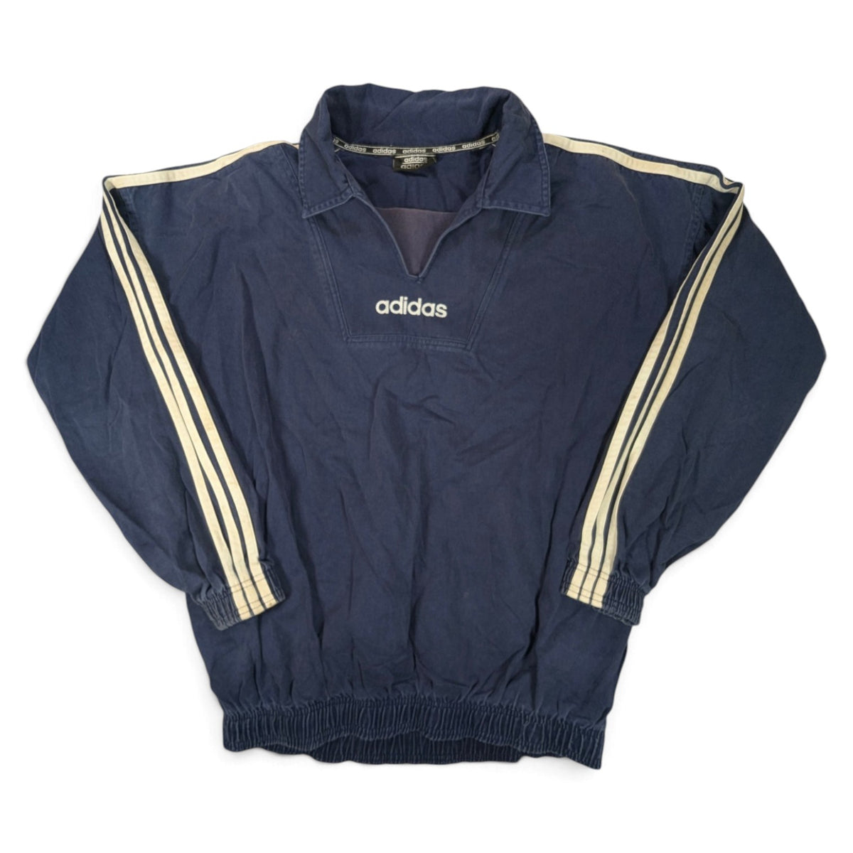 Navy Blue adidas Streetwear Drill Top 1990s (M) [Good]