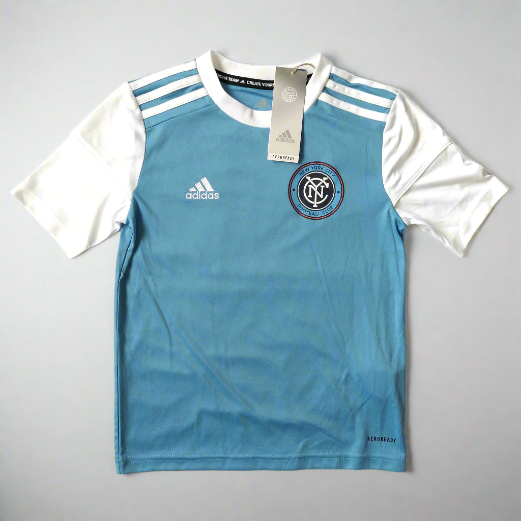 New York City FC Football  Short Sleeve  Training  Jersey  2022 / 23  adidas     Kids       Sponsorless  New York City FC USA MLS Football Soccer Jersey Shirt Vintage Retro  SHIRTS V SKINS   
