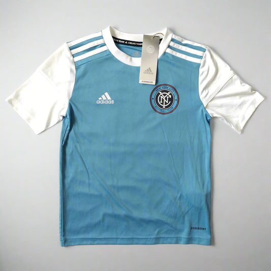 New York City FC Football  Short Sleeve  Training  Jersey  2022 / 23  adidas     Kids       Sponsorless  New York City FC USA MLS Football Soccer Jersey Shirt Vintage Retro  SHIRTS V SKINS   
