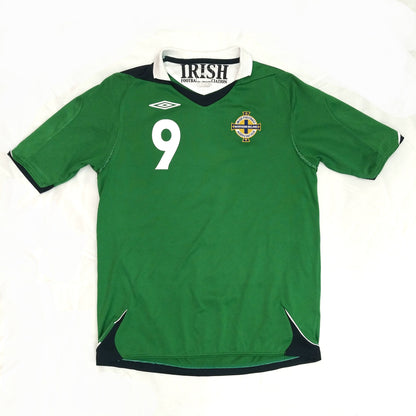 Northern Ireland  Football  Short Sleeve  Home  Jersey  2006 / 07  Umbro  Player Issue   Kids     #9  Sponsorless  Northern Ireland Norn Iron Football Soccer GAWA Belfast Windsor Park Vintage Retro  SHIRTS V SKINS   