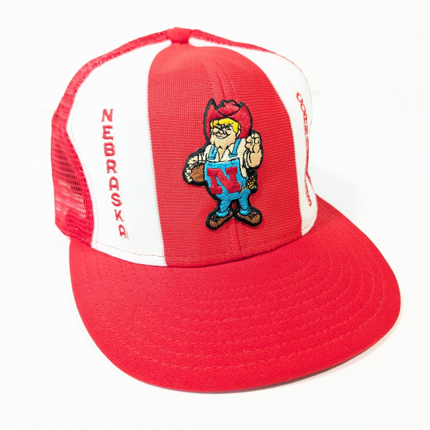 Nebraska Cornhusters AJD Lucky Stripes American Football Cap 1980s [Excellent]