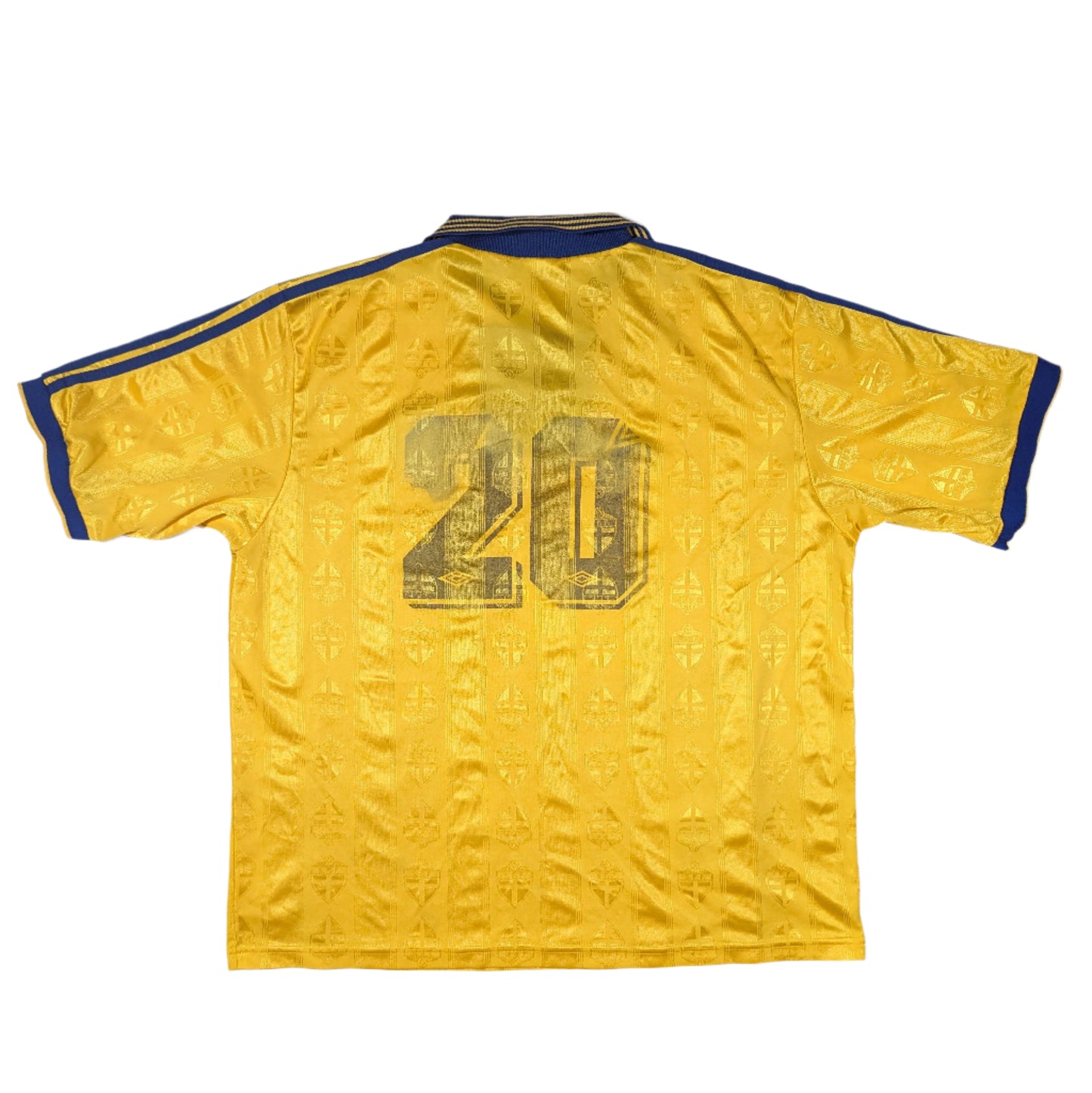 Sweden adidas Football Jersey 1998 #20  (XL) [Good]