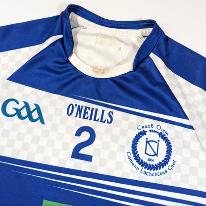 Blue and white sports jersey with 'O'Neill's' branding on a white background