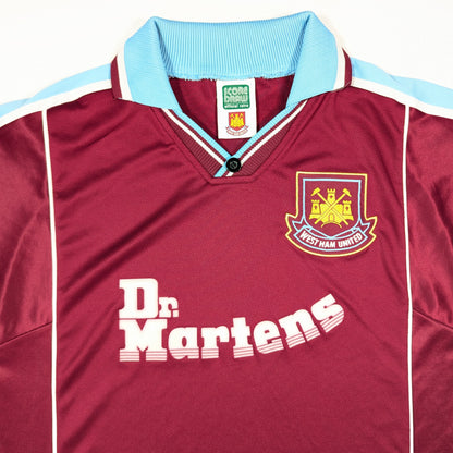 West Ham United Score Draw Football Jersey Retro (M) [Very Good]