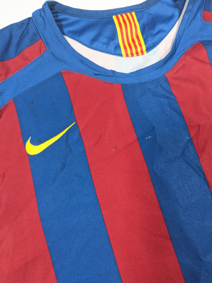 Barcelona Nike Football Jersey 2005 Ronaldinho  #10  (S) [Fair]