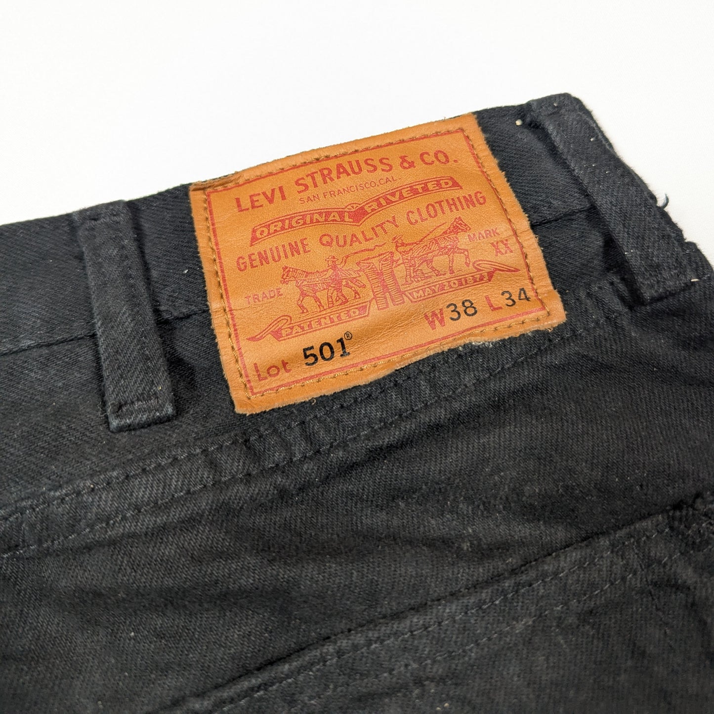 Black 501 Levis Jeans (W38 L34) [Good]