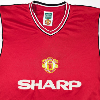 Manchester United Score Draw Football Jersey Retro ′84 (S) [Fair]