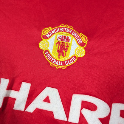 Manchester United Score Draw Football Jersey Retro ′84 (S) [Fair]