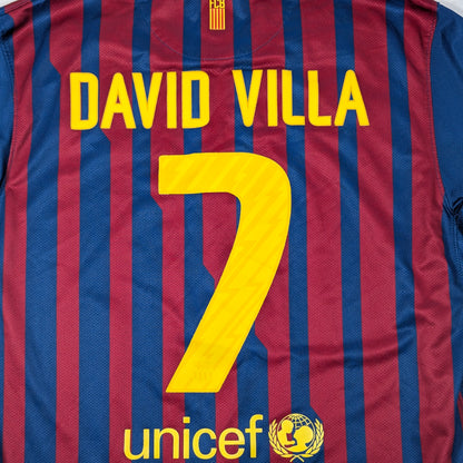 Barcelona NIke Football Jersey 2011 David Villa #7 (L) [Good]