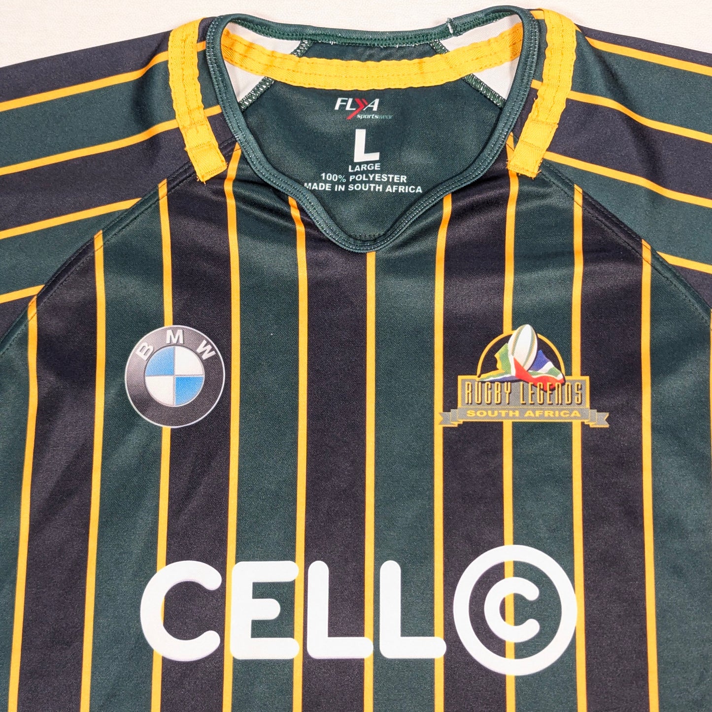 South Africa Player Issue FlyA Rugby Jersey 2020s #8 (L) [Good]