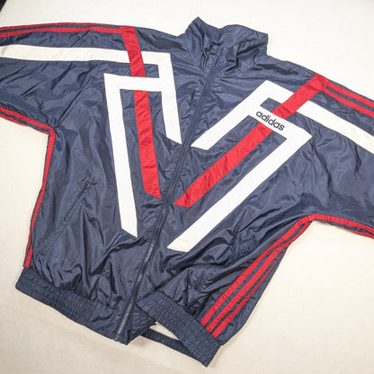Navy adidas Streetwear Jacket 1990s (XL) [Very Good]