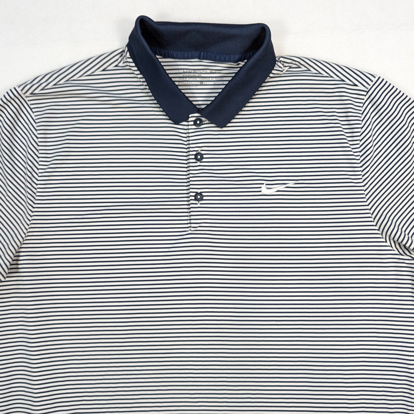 Pinstripe Nike Golf Polo Shirt 2020s (L) [Very Good]