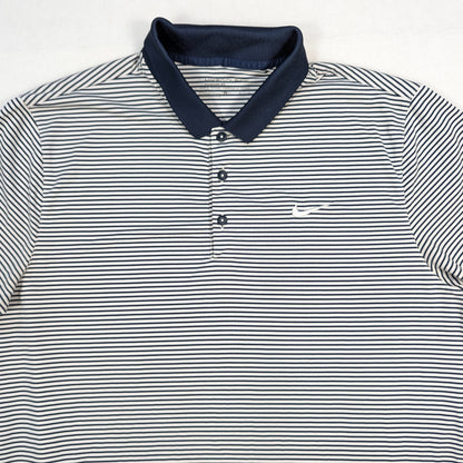 Pinstripe Nike Golf Polo Shirt 2020s (L) [Very Good]