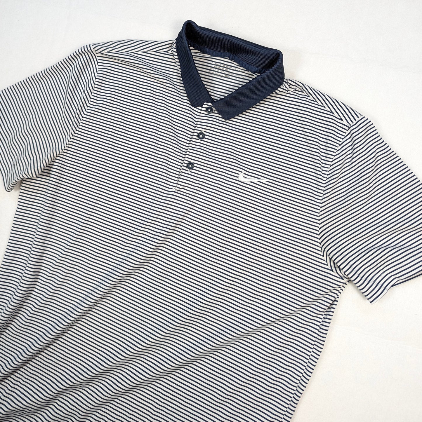Pinstripe Nike Golf Polo Shirt 2020s (L) [Very Good]