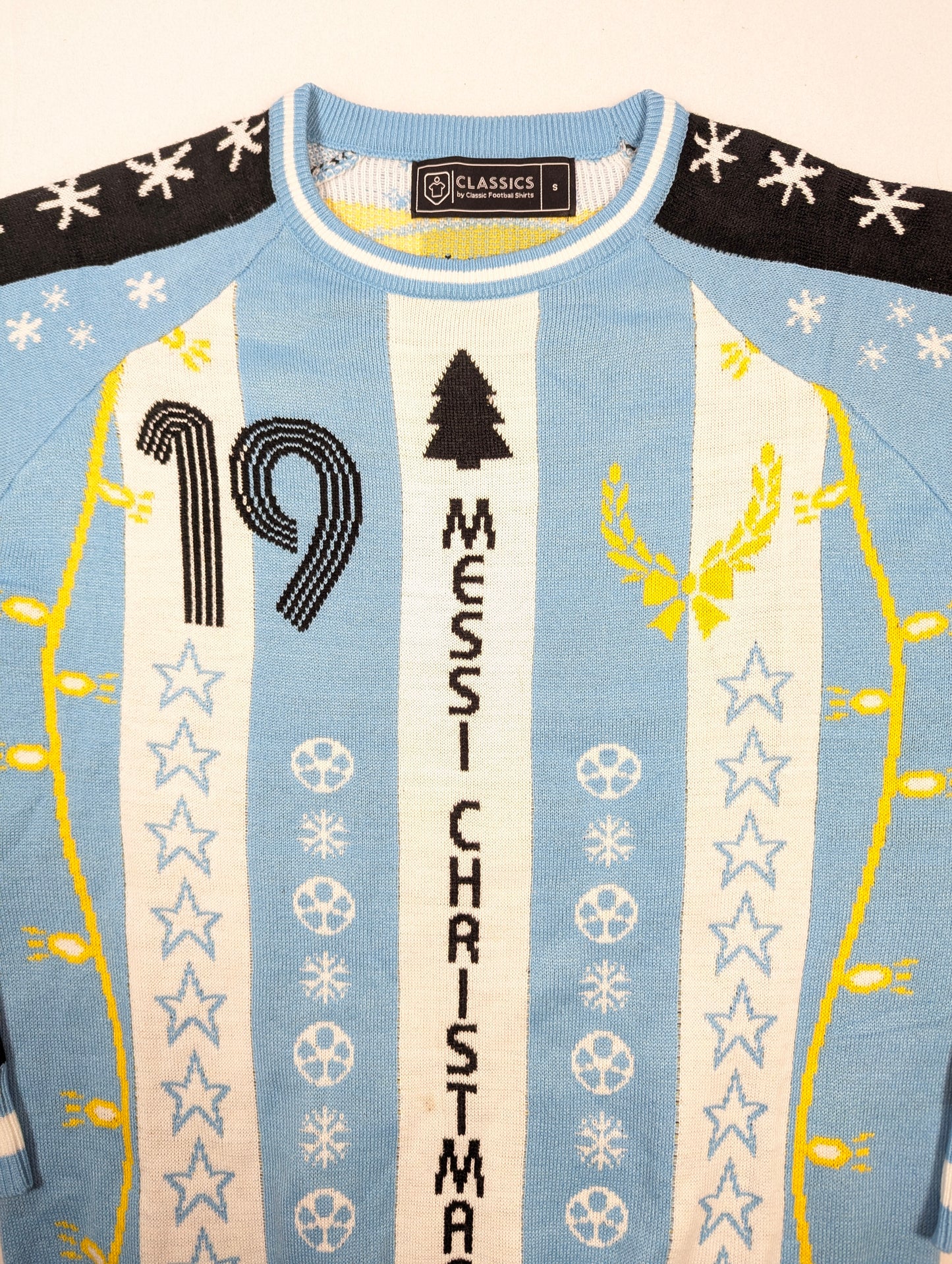 Argentina CFS Football Christmas Jumper Retro Messi #19 (S) [Excellent]