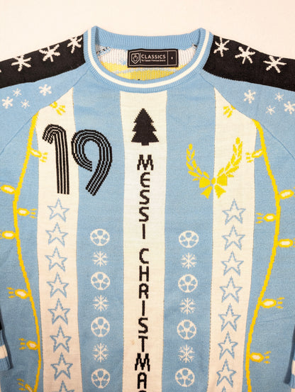Argentina CFS Football Christmas Jumper Retro Messi #19 (S) [Excellent]
