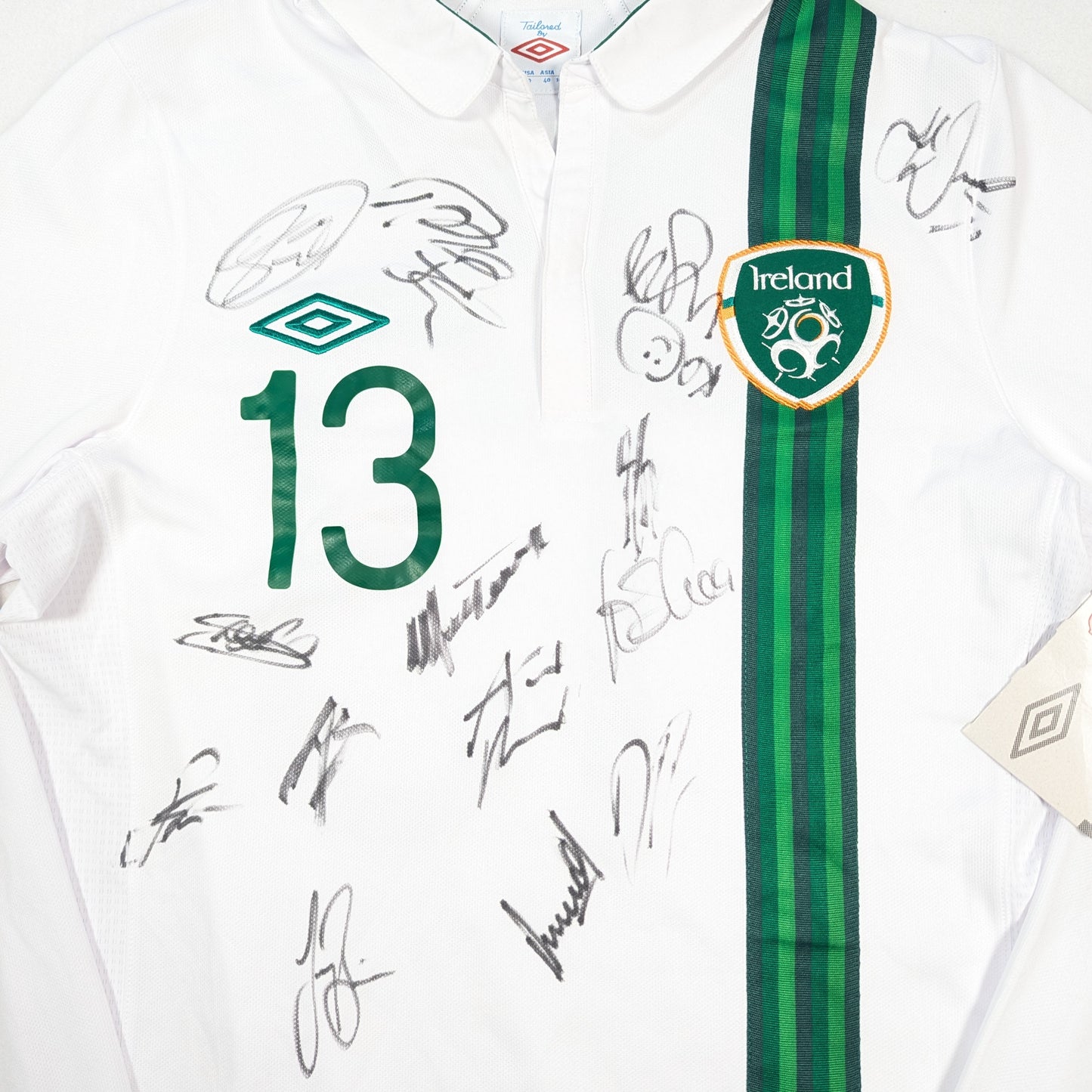 Republic of Ireland Player Issue Umbro Football Jersey 2012 Kevin Foley #13 (M) [Very Good]