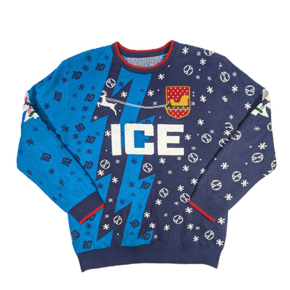 Arsenal Football Christmas Jumper Retro Bergkamp #10 (L) [Very Good]