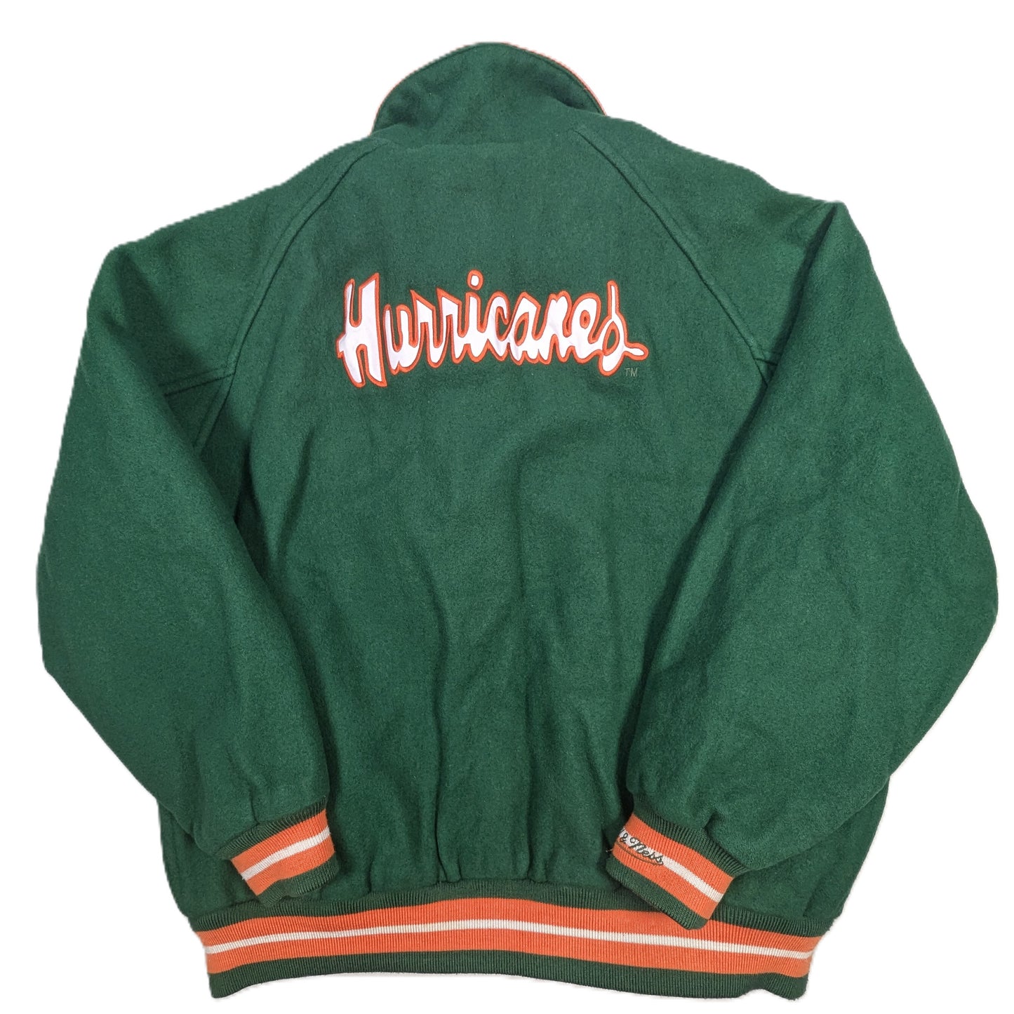 University of Miami Hurricanes Mitchell & Ness American Football Jacket Retro (2XL) [Fair]