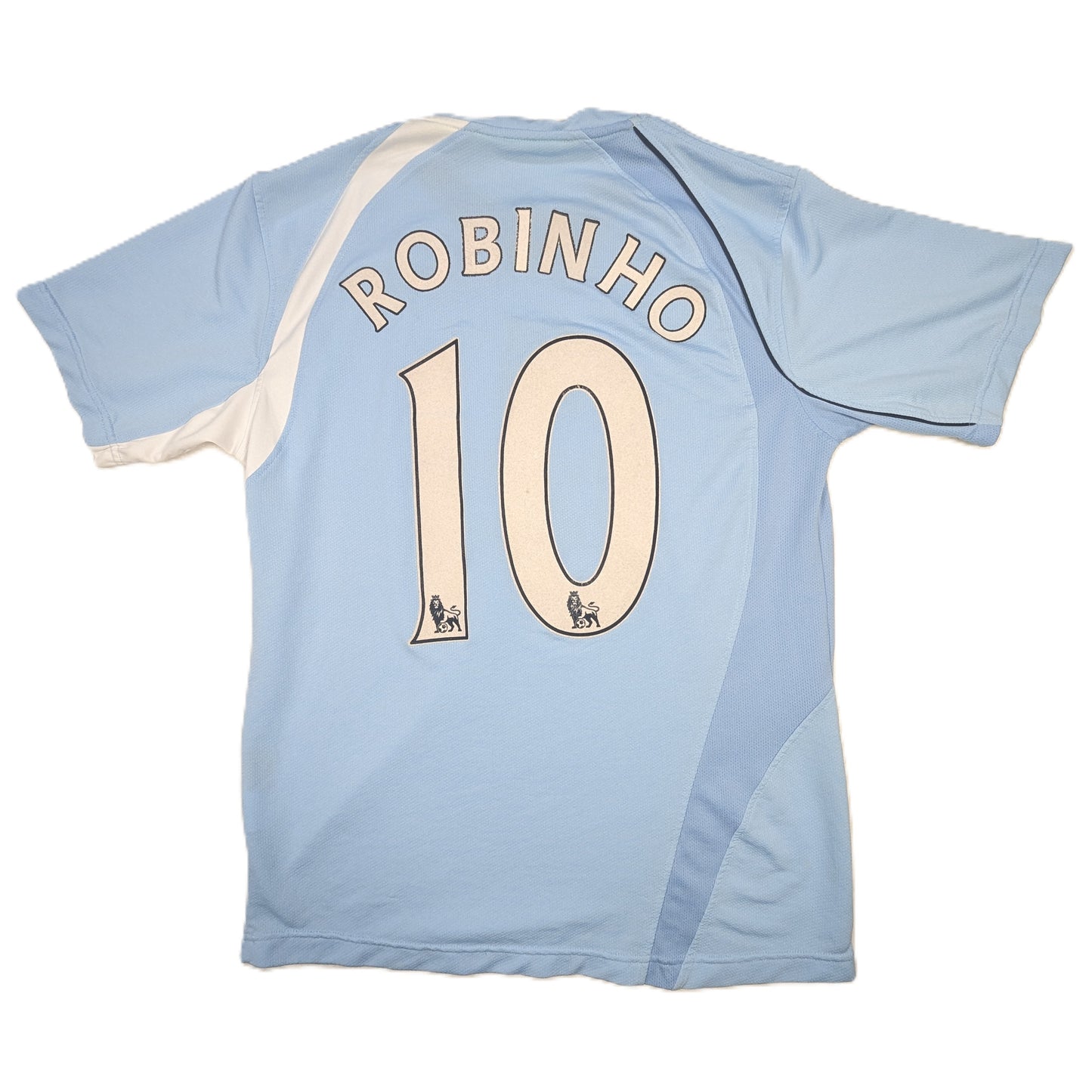 Manchester City Le Coq Sportif Football Jersey 2008 Robinho #10 (M) [Good]