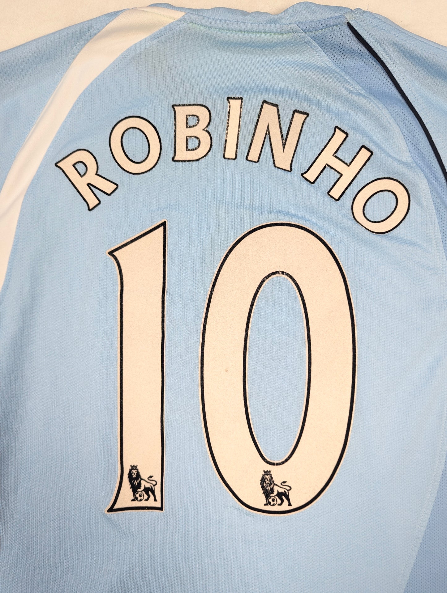 Manchester City Le Coq Sportif Football Jersey 2008 Robinho #10 (M) [Good]