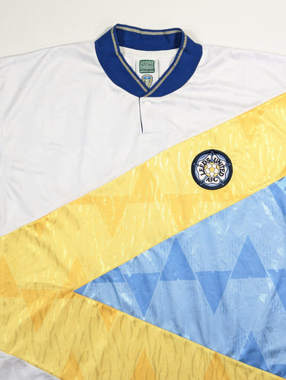 Leeds Score Draw Football Jersey Retro (L) [Very Good]