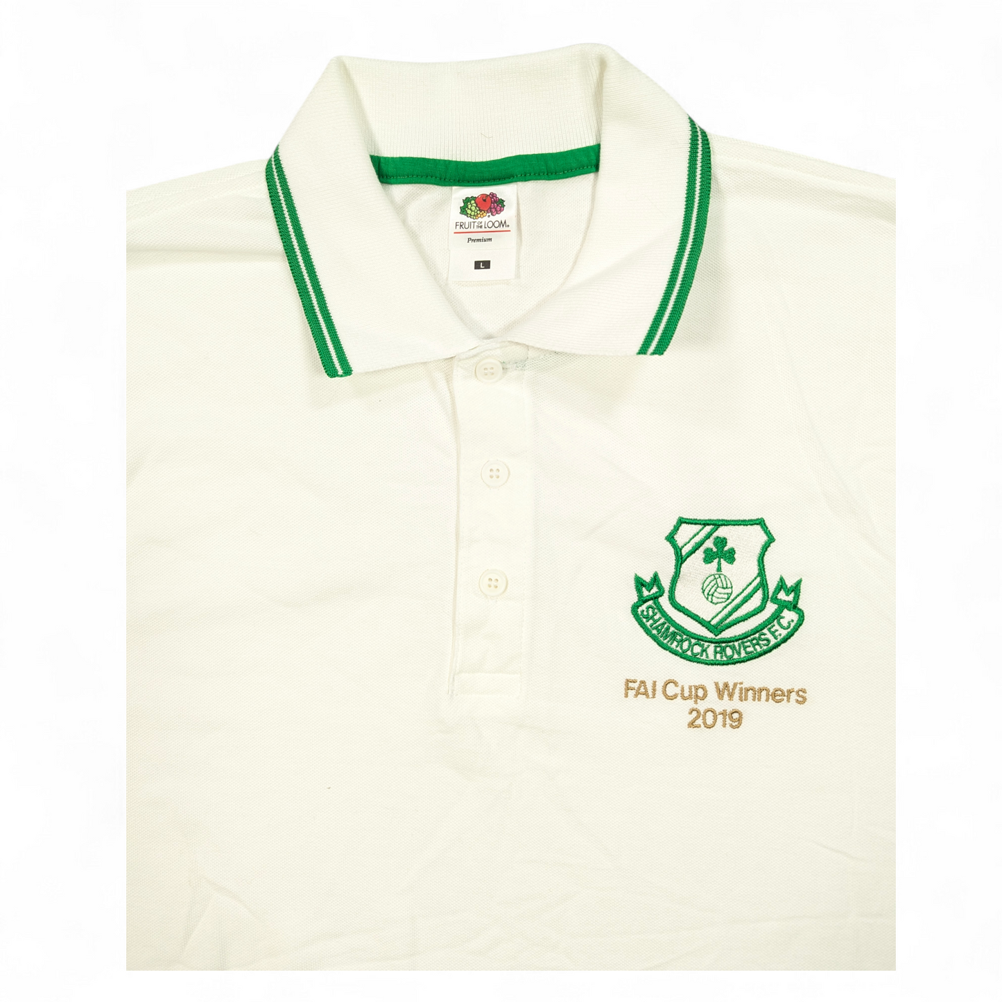 Shamrock Rovers Football Polo Shirt 2019 FAI Cup Winners (L) [Very Good]