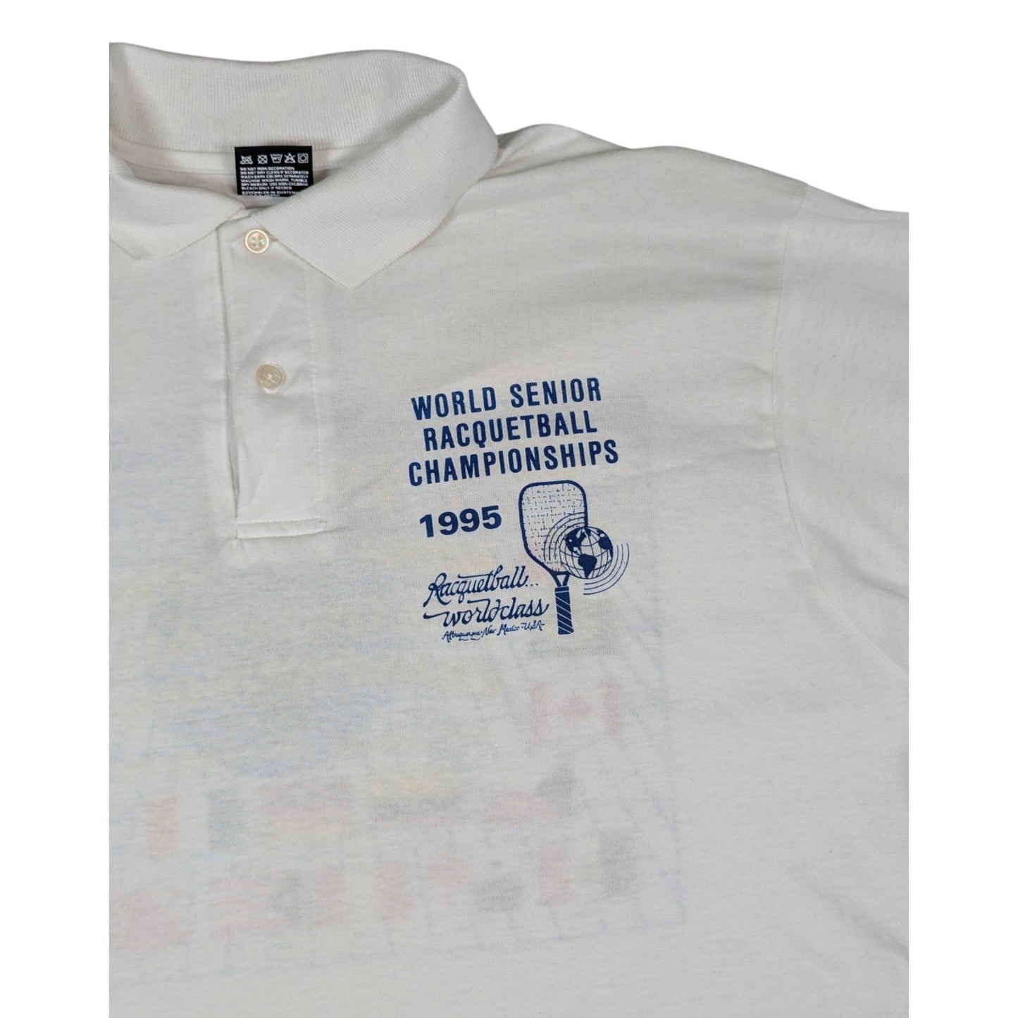 World Senior Raquetball Championships Fruit of The Loom Tennis Polo Shirt 1995 (L) [Excellent]
