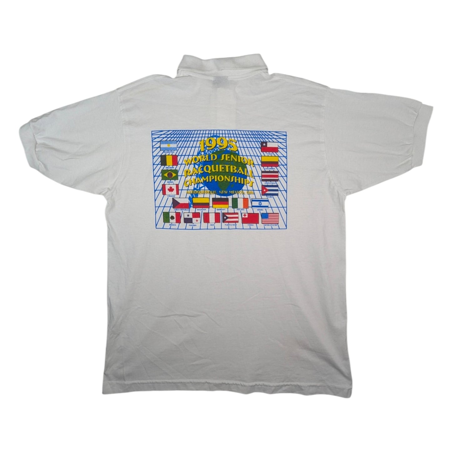 World Senior Raquetball Championships Fruit of The Loom Tennis Polo Shirt 1995 (L) [Excellent]