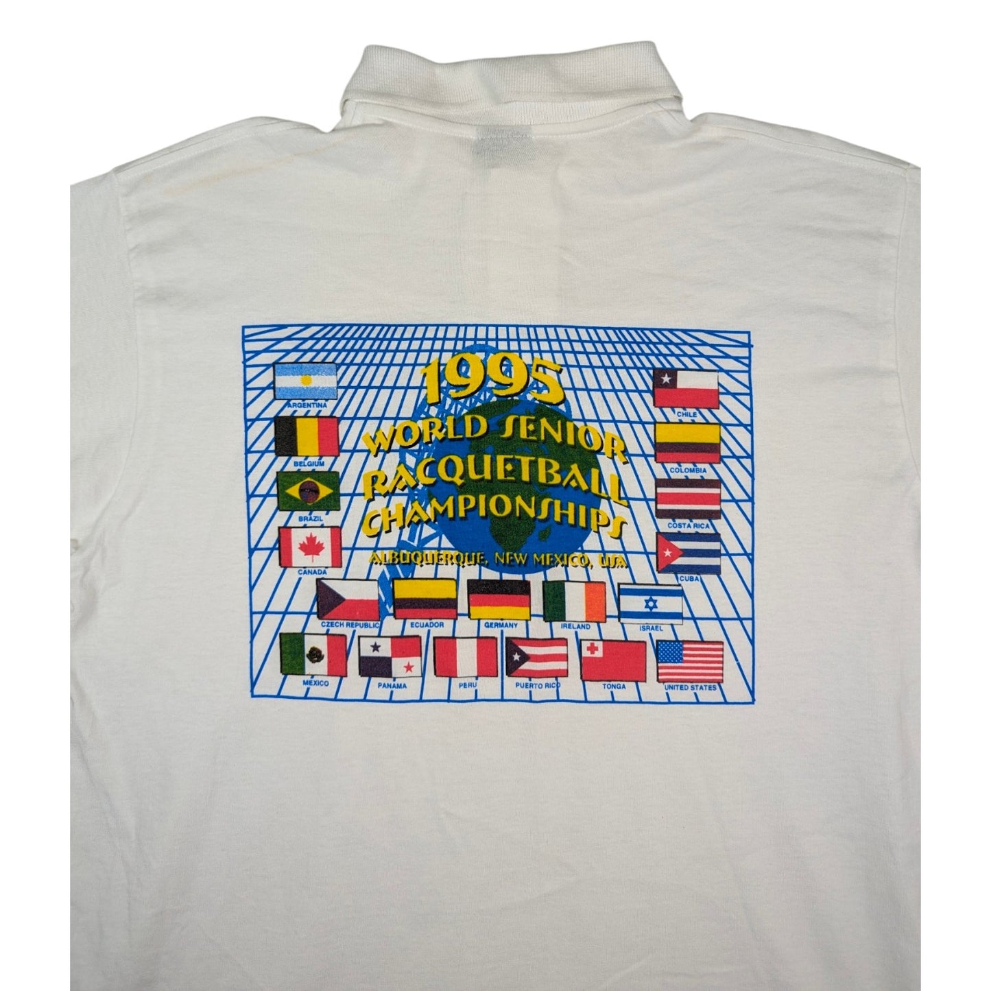 World Senior Raquetball Championships Fruit of The Loom Tennis Polo Shirt 1995 (L) [Excellent]