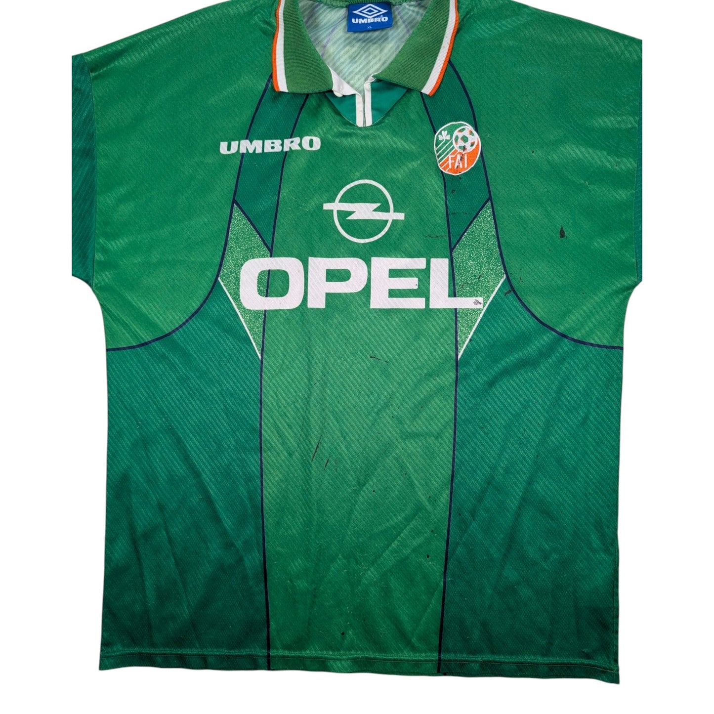 Republic of Ireland Umbro Home Football Jersey 1994 Townsend #7 (XL) [Average]