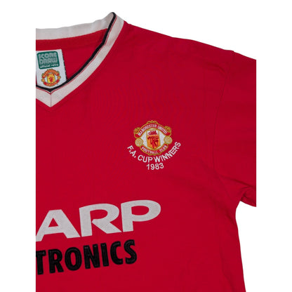 Manchester United Score Draw Home Football Jersey Retro FA Cup '83 (S) [Good]