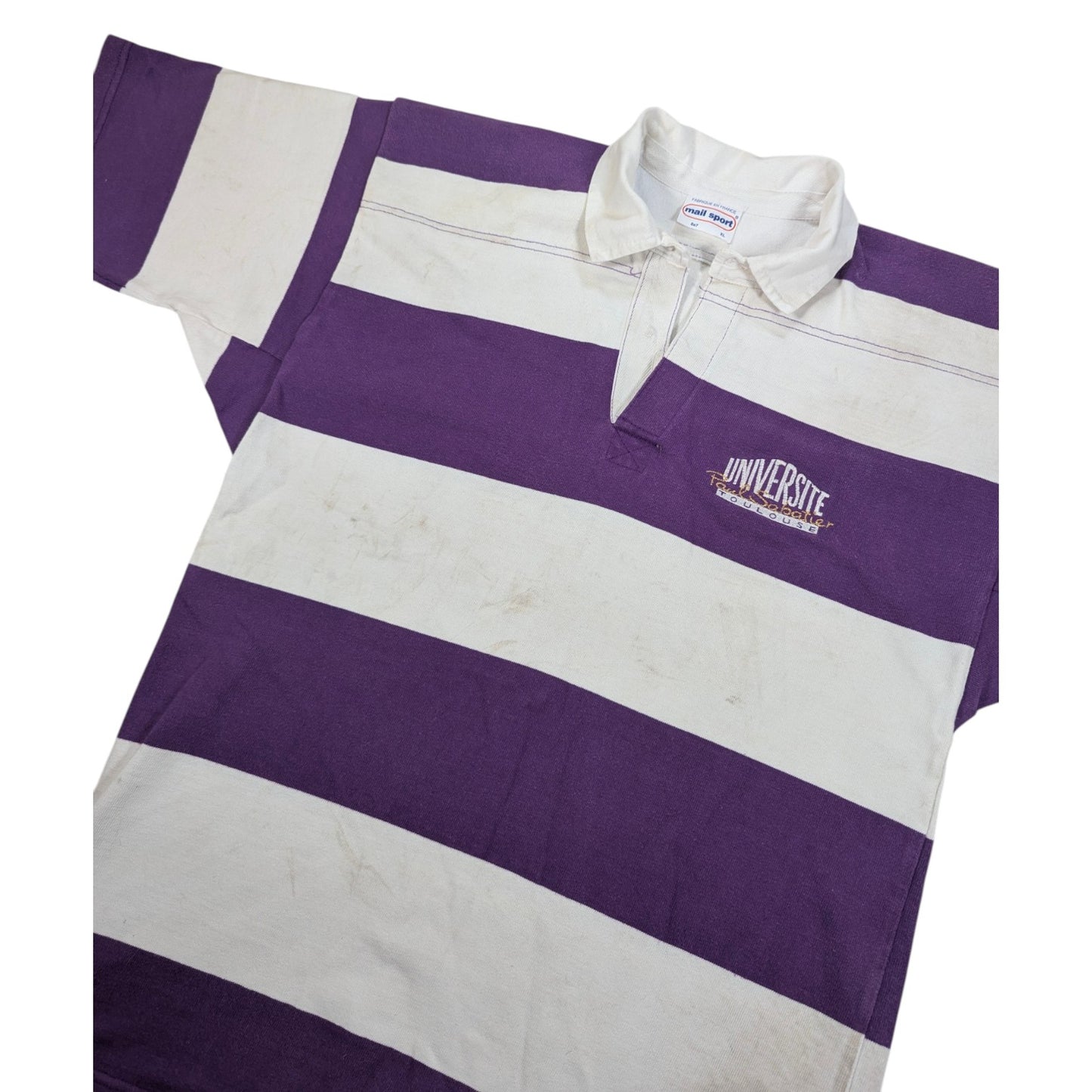 Université Paul Sabatier Toulouse Player Issue Mail Sport Home Rugby Jersey 2002 #10 (XL) [Fair]