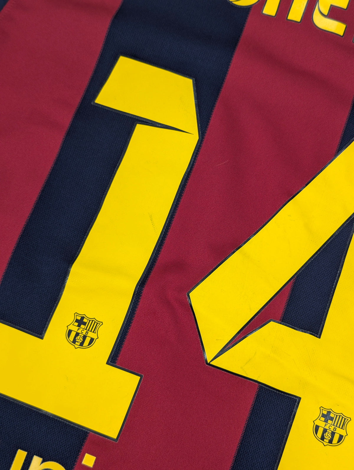 Barcelona Nike Home Football Jersey 2014 Mascherano #14 (M) [Good]