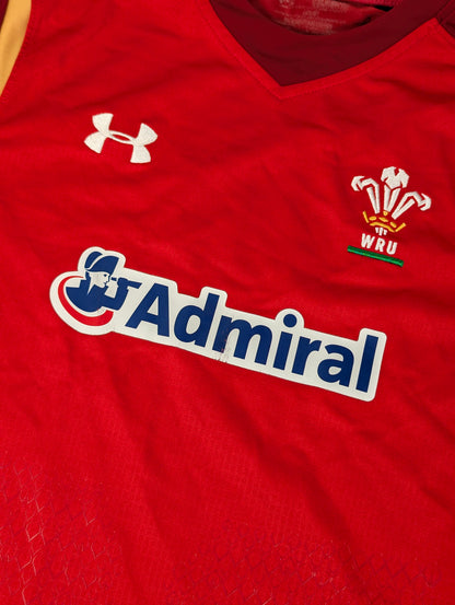 Wales Under Armour Home Rugby Jersey 2015 (13-15 Years) [Good]