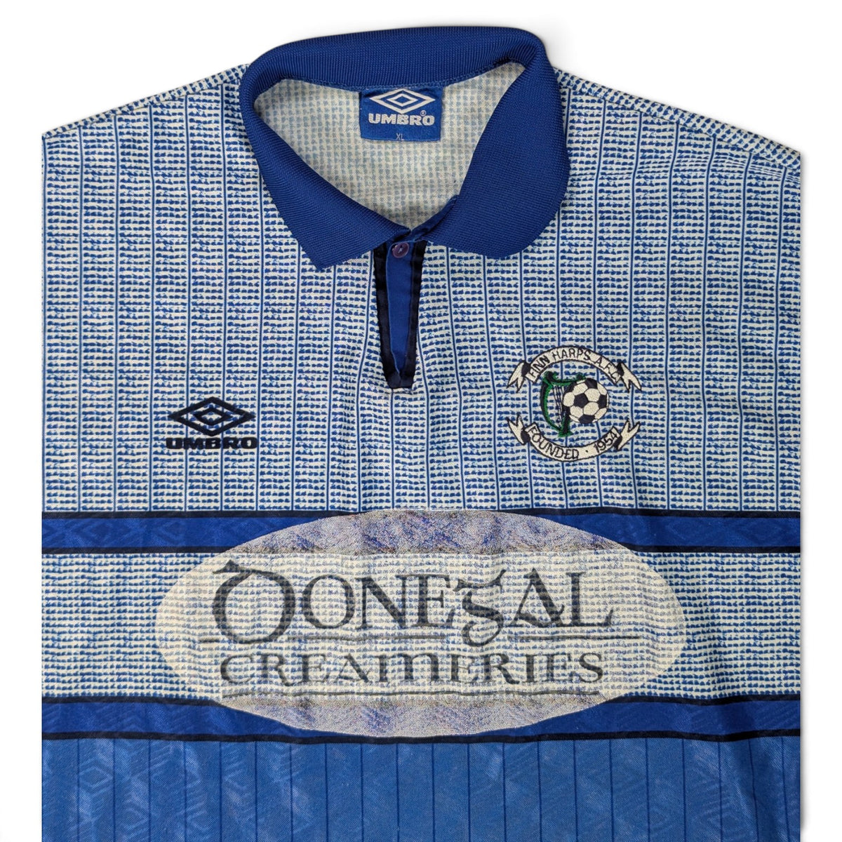 Finn Harps Player Issue Umbro Home Football Jersey 1996 #7 (XL) [Good]