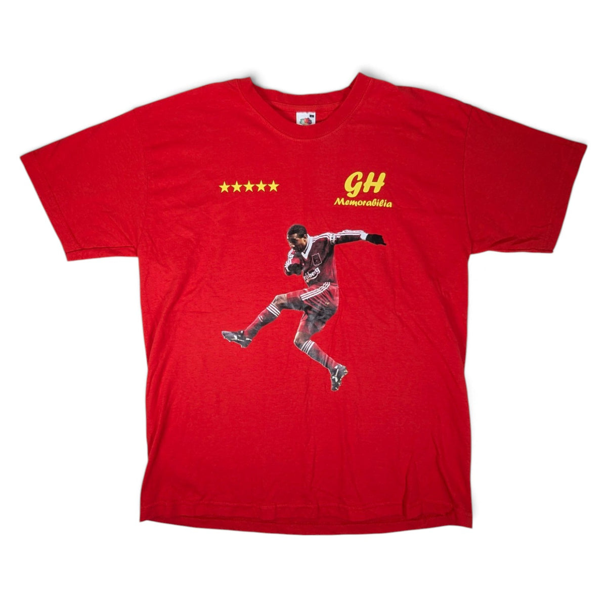 Liverpool Signed Football T-Shirt John Barnes #10 (L) [Very Good]