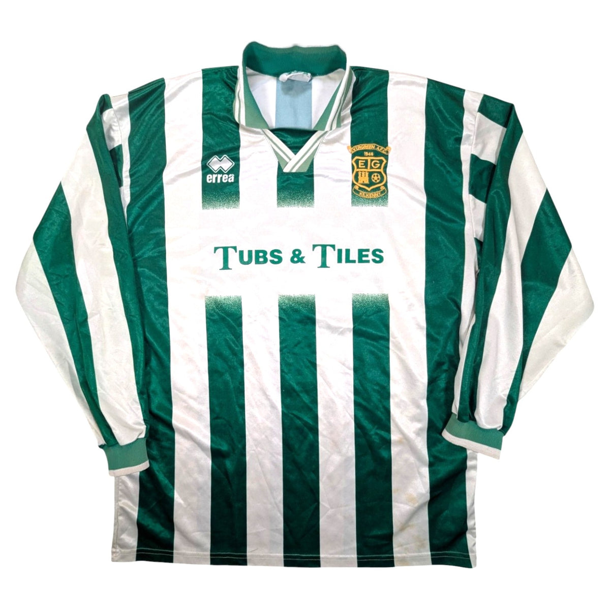 Evertgreen AFC Kilkenny Player Issue Errea Home Football Jersey 1990s #13 (XL) [Good]