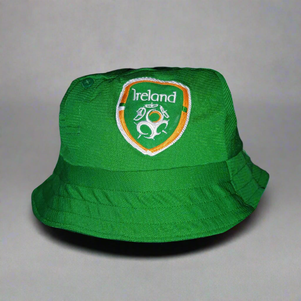 Republic of Ireland Football    Home  Bucket Hat  2014 / 15  Umbro  Upcycled   Unisex Adults         bucket hat festival vintage retro upcycled recycled rave cap headware Football Soccer Rugby GAA  SHIRTS V SKINS   