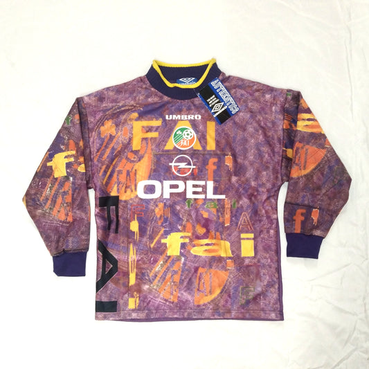 Republic of Ireland Football  Long Sleeve  Goalkeeper  Jersey  1996 / 97  Umbro     Kids       OPEL  Republic of ireland Eire Irish Vintage retro world cup european championshop COYBIG COYGIG   SHIRTS V SKINS   