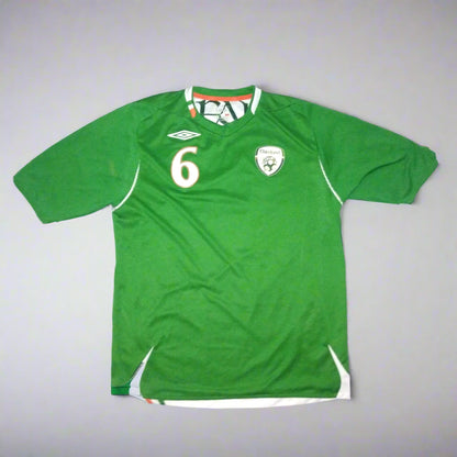 Republic of Ireland Football  Short Sleeve  Home  Jersey  2006 / 07  Umbro  Player Issue   Unisex Adults     #6  Sponsorless  Republic of ireland Eire Irish Vintage retro world cup european championshop COYBIG COYGIG   SHIRTS V SKINS   