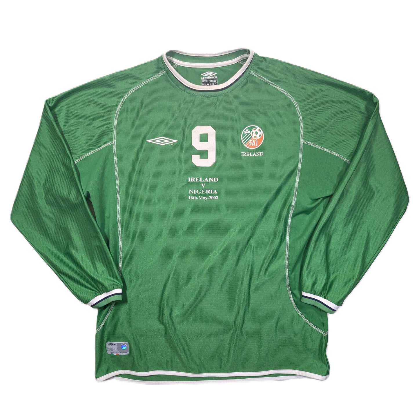  Republic of Ireland Player Issue Umbro Football Jersey 2002 #9
