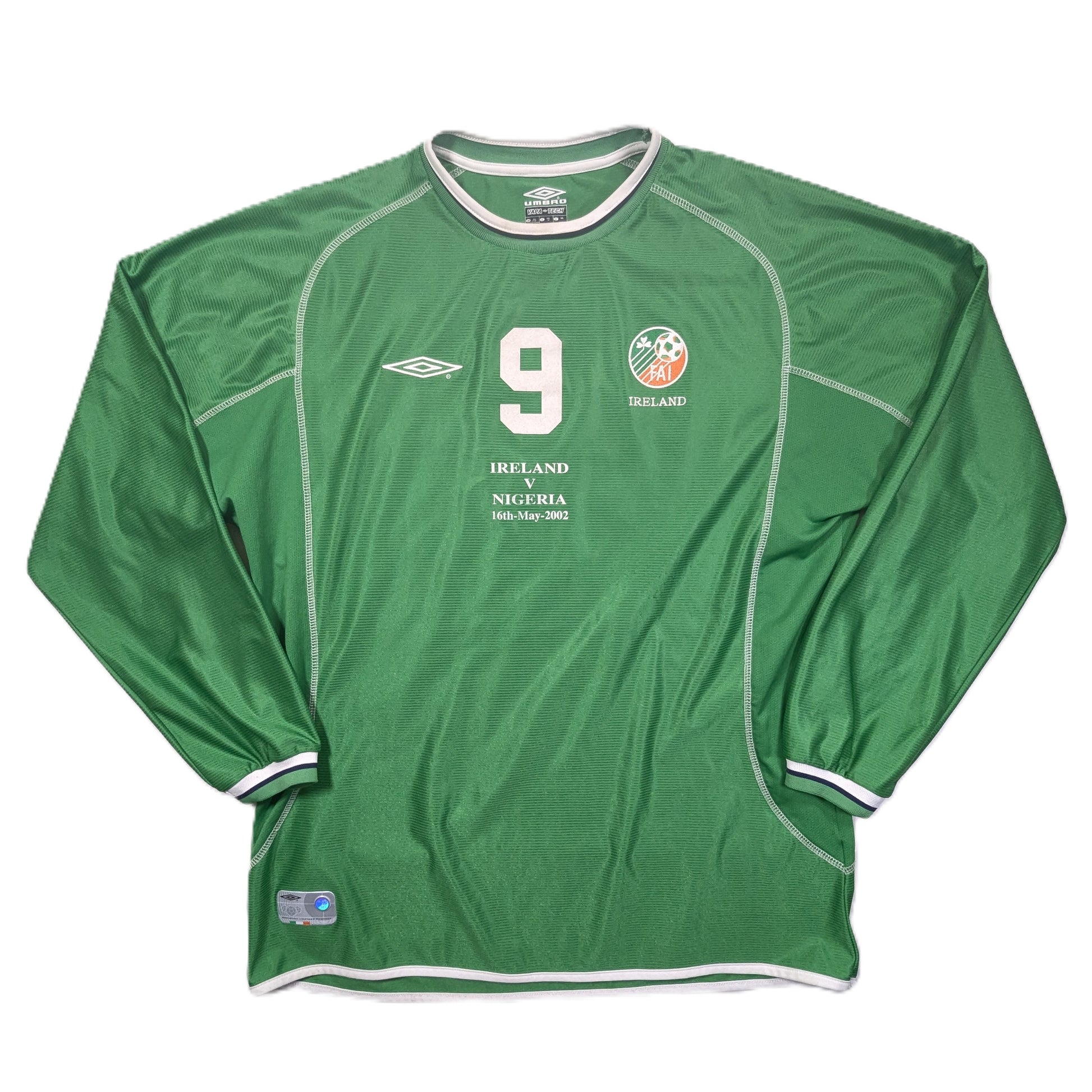  Republic of Ireland Player Issue Umbro Football Jersey 2002 #9