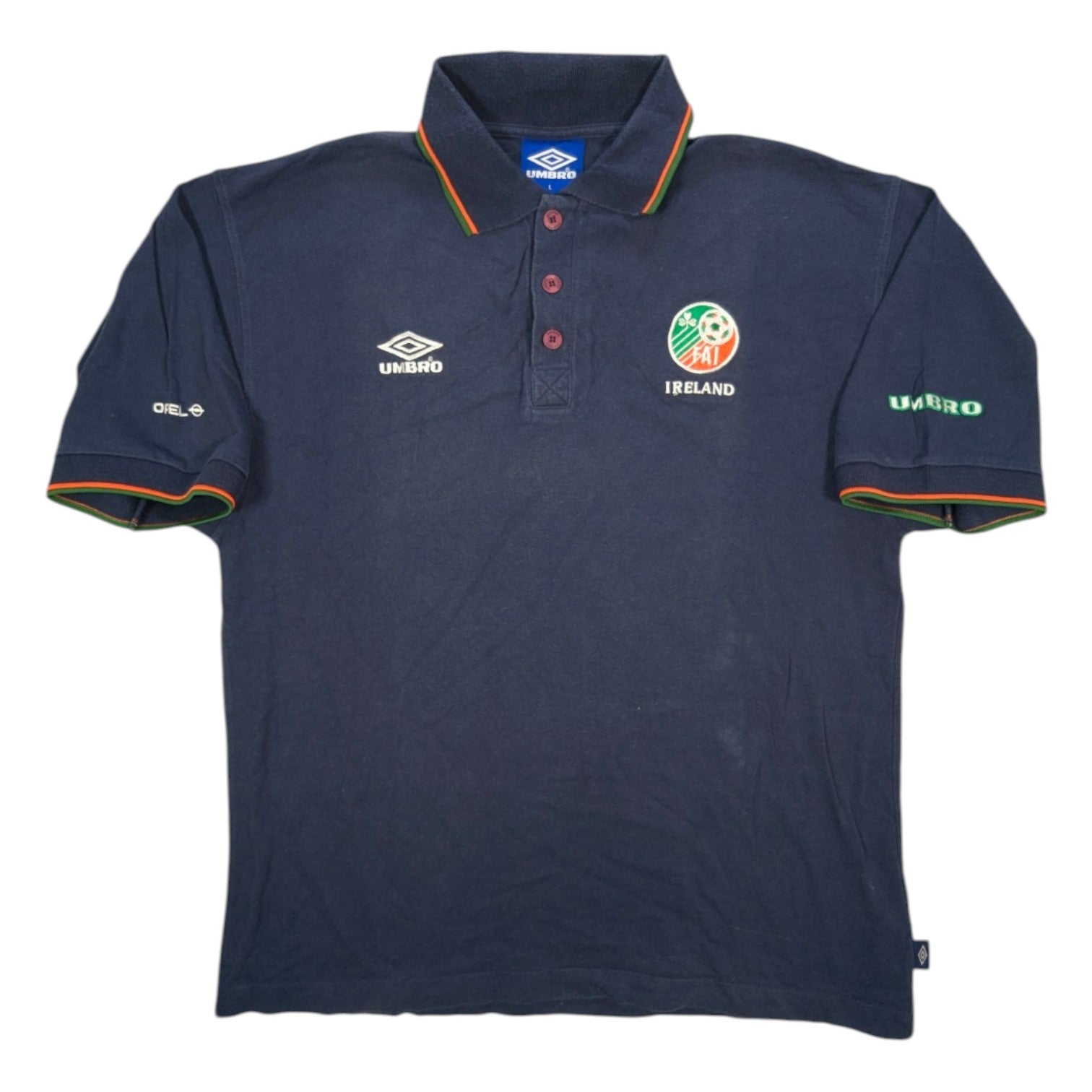 Republic of Ireland Umbro Football Polo Shirt 1990s (L