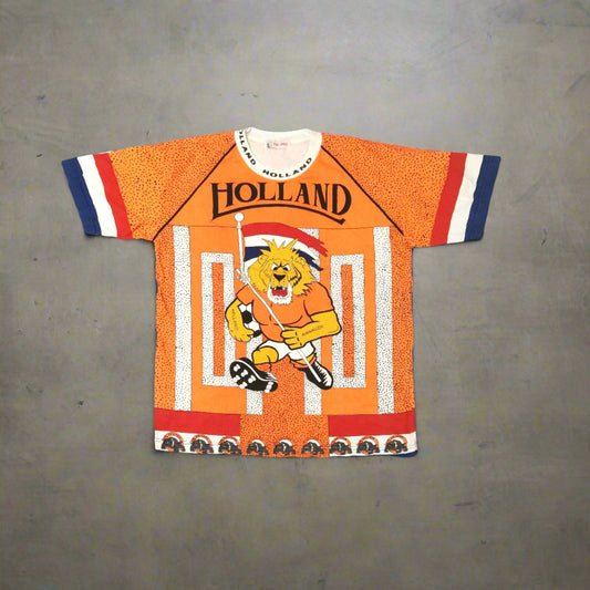 Vintage jersey shirt  Football Soccer Rugby GAA retro oldschool lion netherlands holland soccer world cup festival