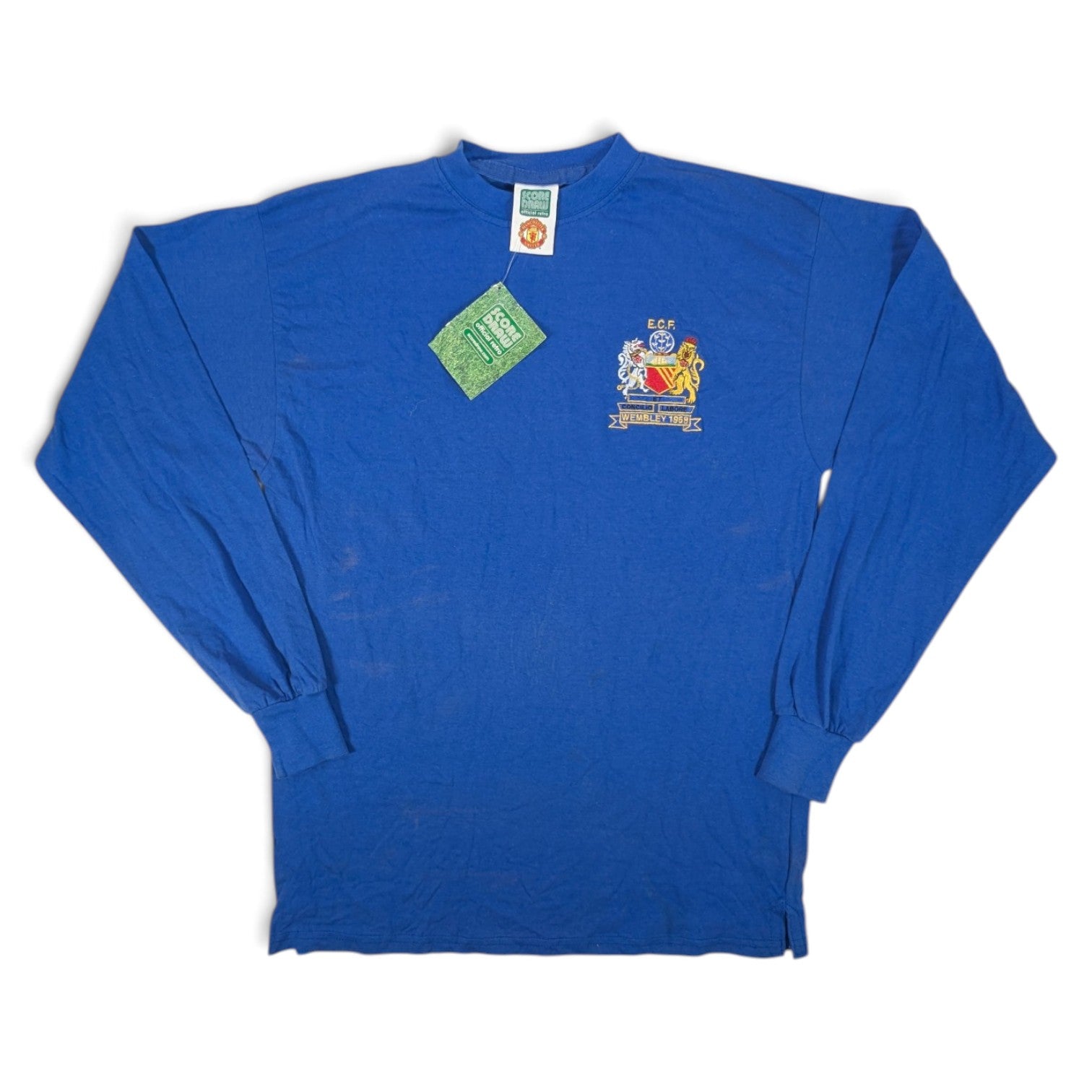 Score Draw Manchester United Away Football Jeans Retro Wembley 1969 (L) [Fair]